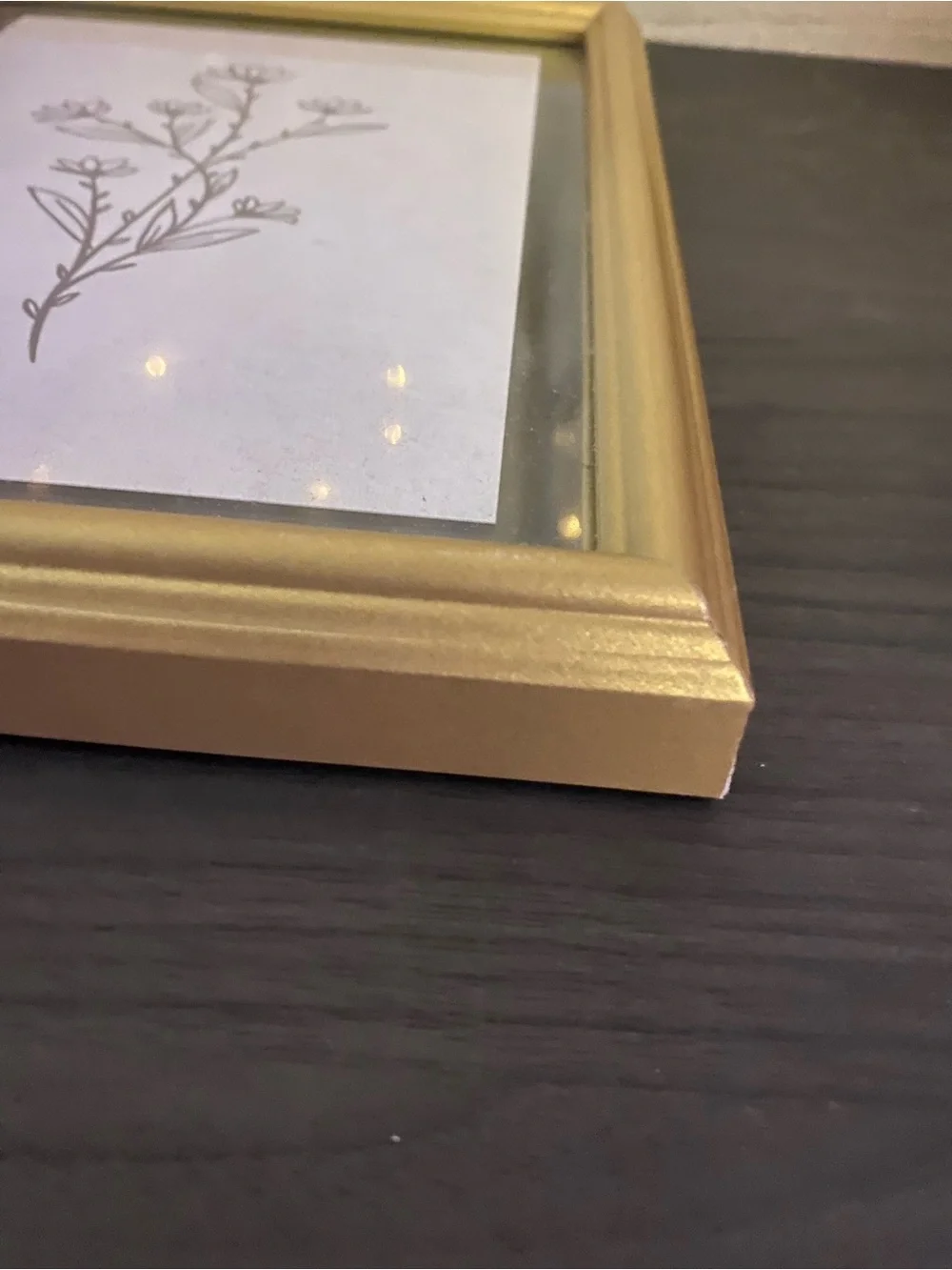 Antique Gold Floating Glass Hanging Wooden Frame Gallery Wall Vintage Inspired